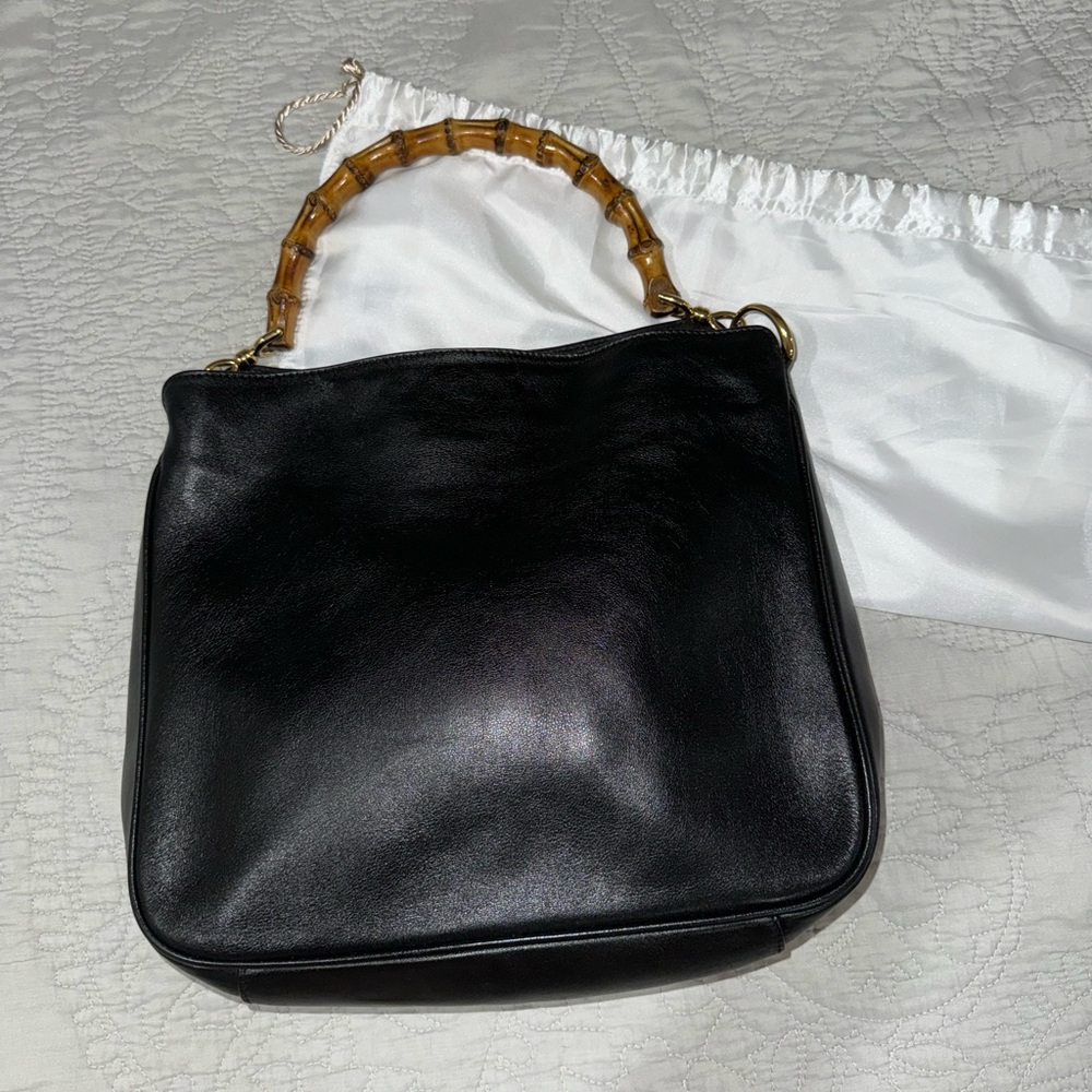 Authentic Gucci: Excellent Condition - Vintage Leather Bamboo Handle Hobo Tote